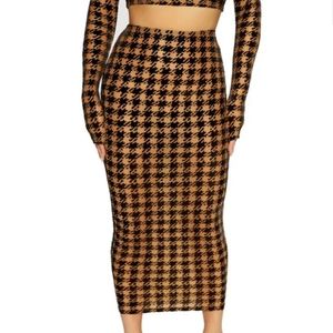 Naked Wardrobe houndstooth pencil skirt size L